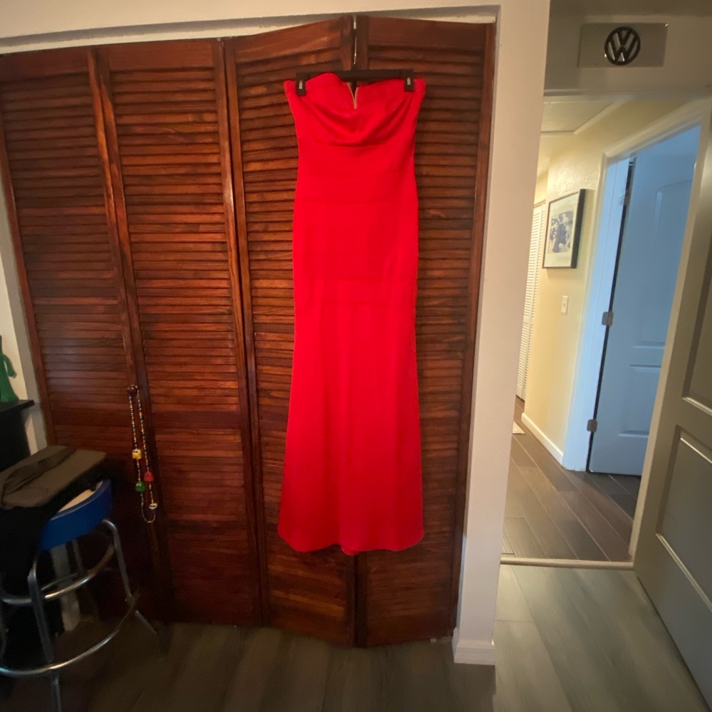 Emerald Sundae Red Strapless Gown for Weddings